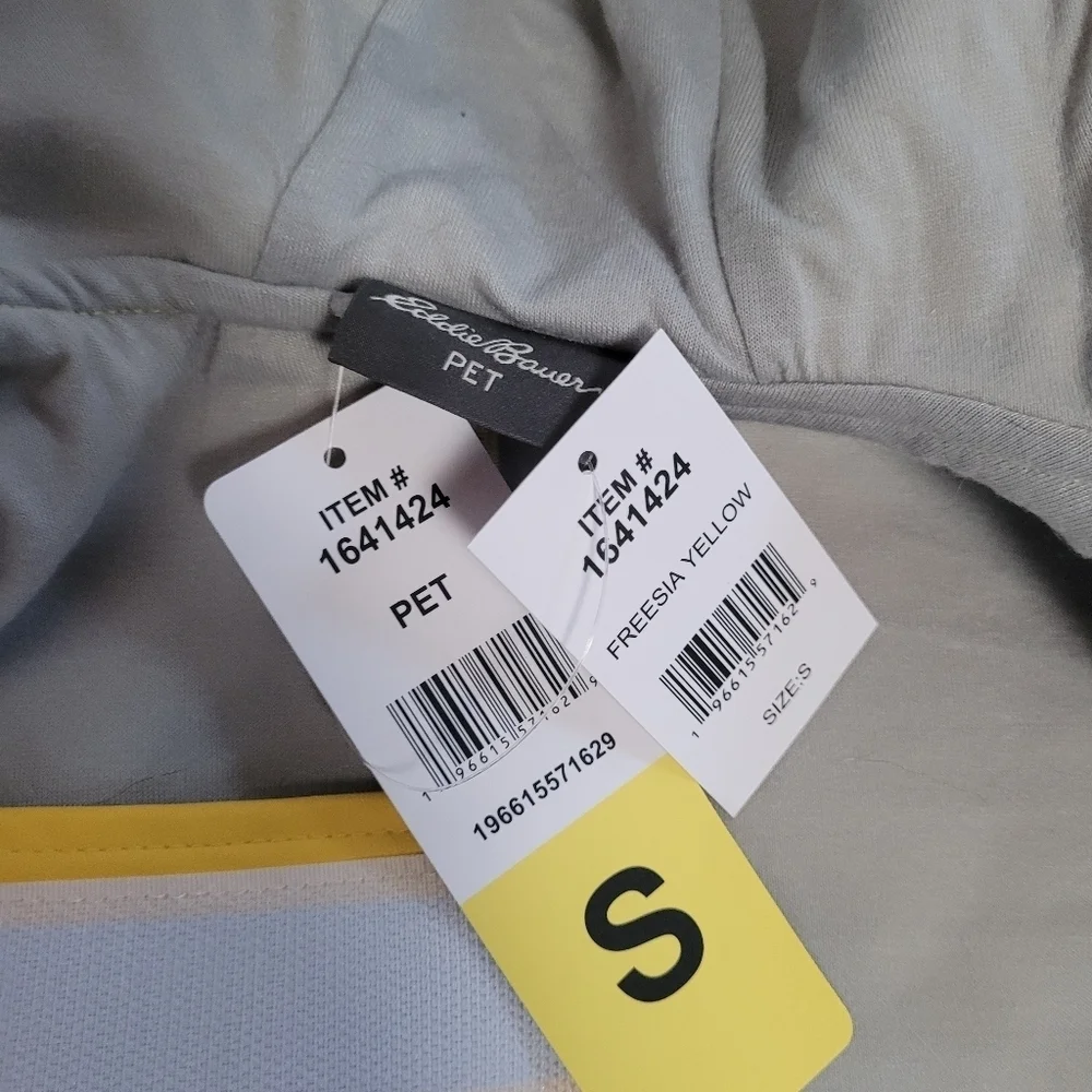 Eddie Bauer Yellow Pet Raincoat NWT Reflective Size Small